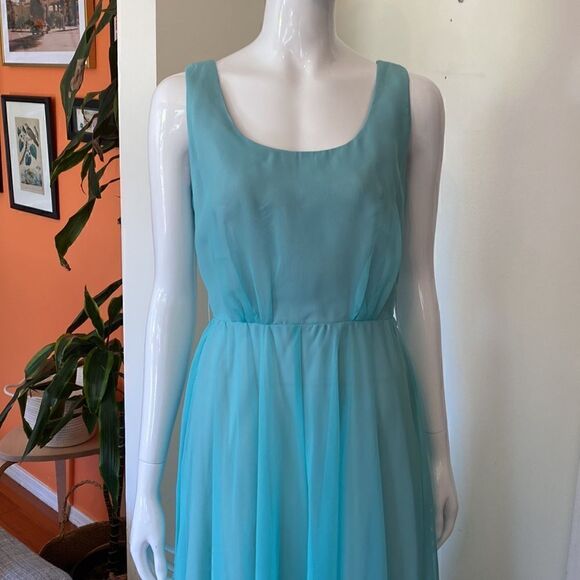 Vintage Jack Bryan 1960's Blue Chiffon Gown - Picture 3 of 11